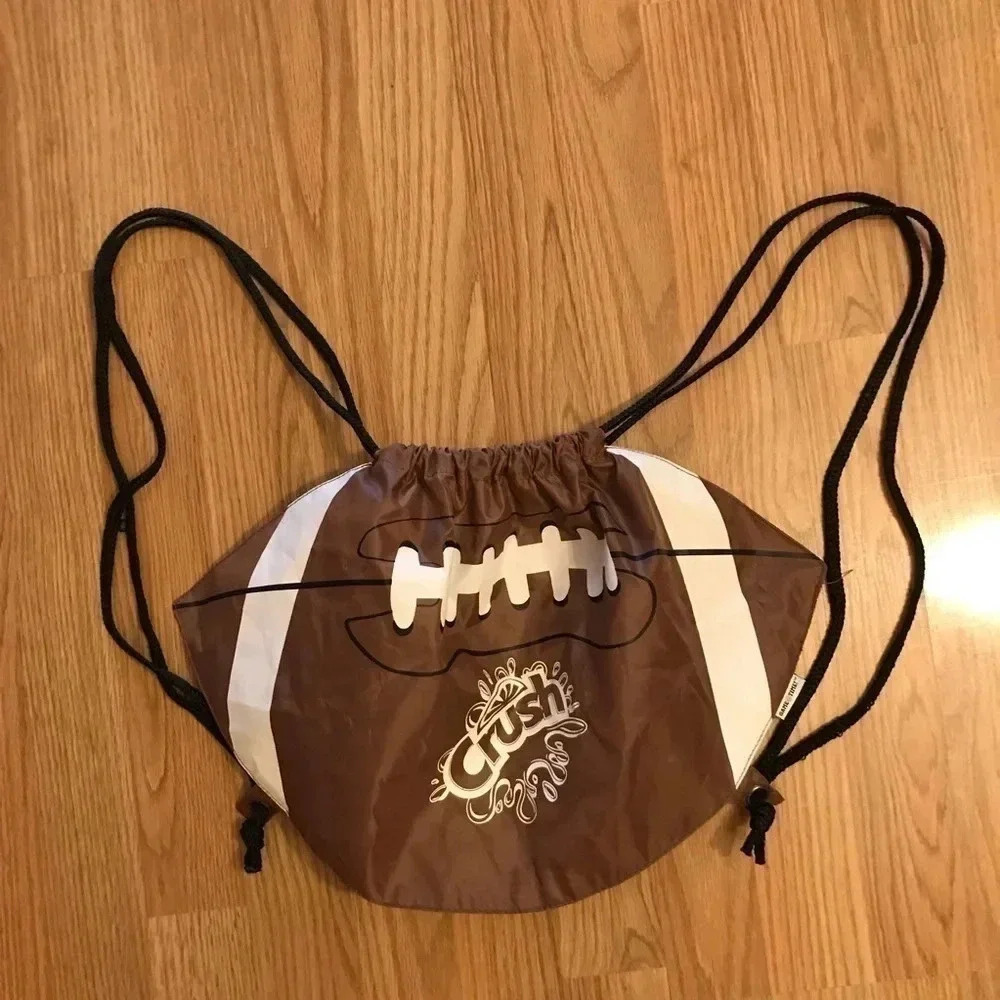 Football Shaped Cinch String Drawstring Backpack - Picture 8 of 8